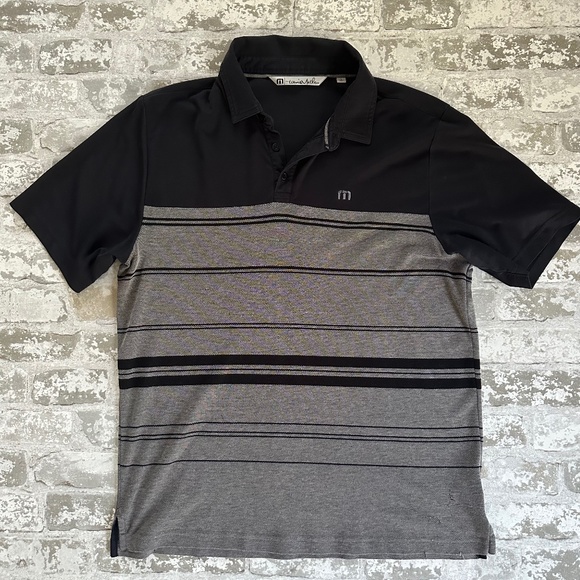 Travis Mathew Other - Travis Mathew Yarn Dye Black/Grey Polo